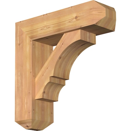 Ekena Millwork Balboa Craftsman Smooth Bracket w/ Offset Brace, Western Red Cedar, 7 1/2"W x 26"D x 26"H BKT0806X26X26BOA04SWR